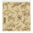 thumbnail image 2 of Ambesonne Jurassic Shower Curtain, Dinosaurs Skeleton Biology, 69"Wx70"L, Ecru Black, 2 of 4