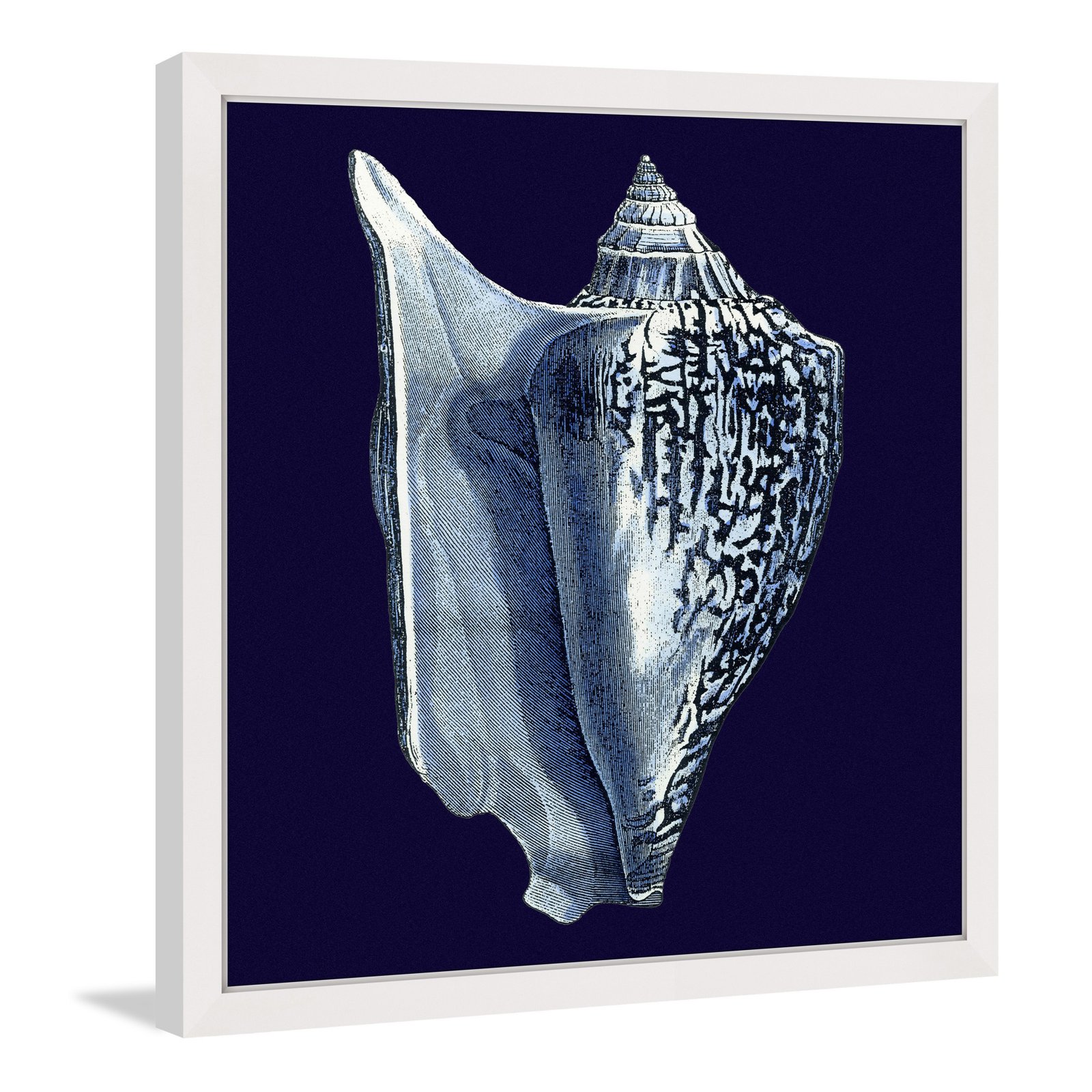 Marmont Hill "Indigo Shell I" Framed Painting Print