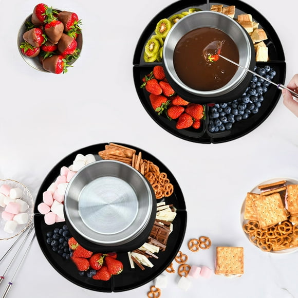 PEONAVET Stainless Steel Melting Pot Chocolate Hot Pot Melting Pot Roasted 2 In 1 Set Fruit Party Gathering