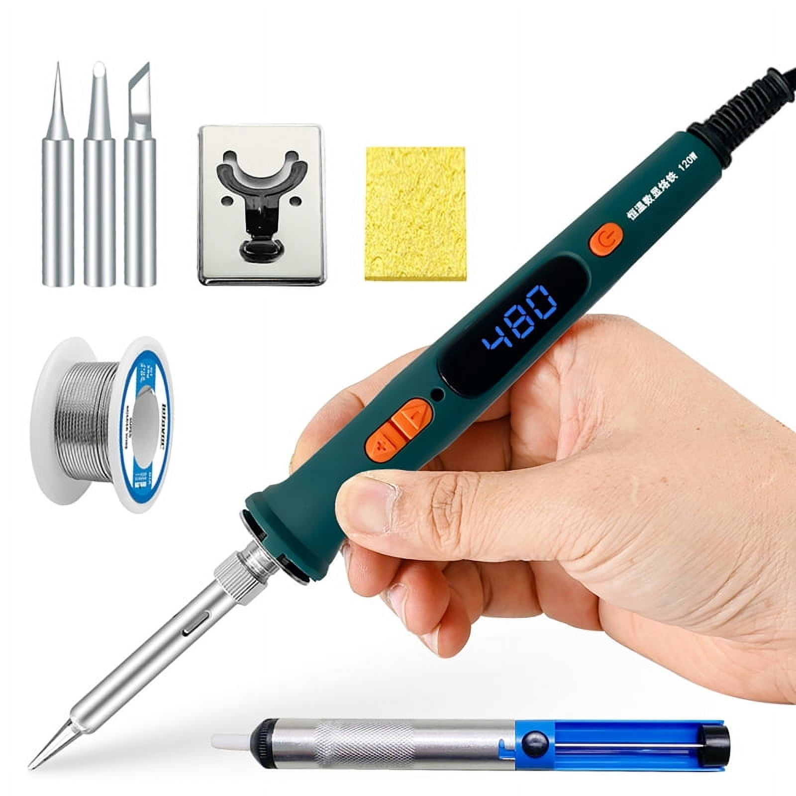 Adjustable Temperature Electric Soldering Iron , Welding Solder Rework Station Heat Pencil Tips ,Repair Tool Set ,Portable