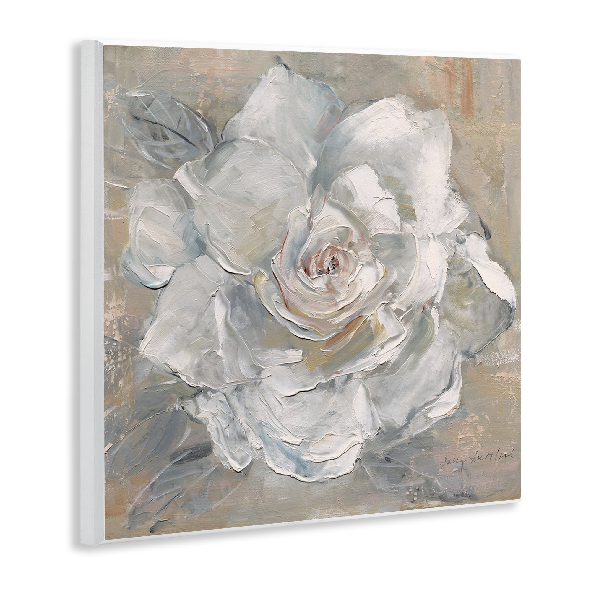 Stupell Industries Paint Streak Rose Botanical & Floral Painting Unframed Art Print Wall Art, 12 x 12