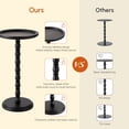 thumbnail image 4 of Hearthlight Home Round Side Table, Small Drink Table End Table with Solid Wood Leg for Living Room Bedroom Office,Black,12inch, 4 of 7