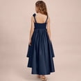 thumbnail image 4 of CPNG Girls' Satin Asymmetrical High-Low Dress – Sleeveless Sweetheart Neckline with 3D Rose Accents, Flowy Party Gown for Flower Girl, Wedding Guest & Birthday Celebrations, 4 of 7