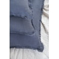 thumbnail image 2 of Soft Navy Blue Fringe Linen Pillow 14x20 Down Insert, 2 of 12
