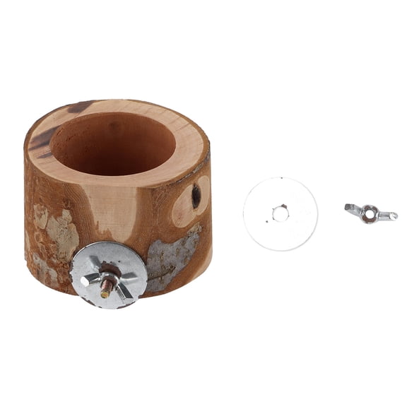 Suodoka Natural Apple‑Wood Hamster & Small Pet Food Bowl – Wide Mouth, Durable, Cage‑Mountable, Safe for Birds & Guinea Pigs