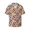 thumbnail image 4 of Uemuo Halloween Pumpkin Pattern Cotton Linen Short Sleeve Shirts,Casual Lightweight Button Down Shirts,Vacation Beach Summer Tops-4X-Large, 4 of 7