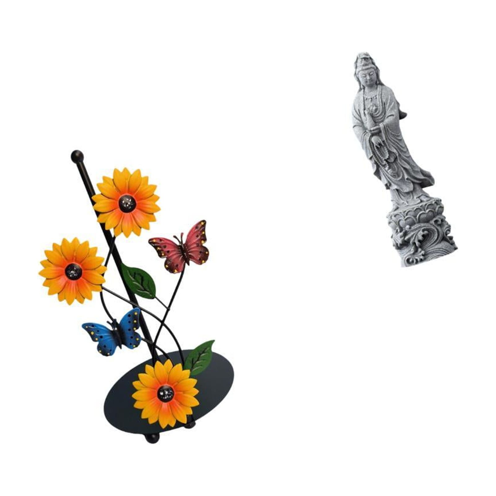 Fiocias Toilet Paper Holder Paper Towel Holder Countertop Kitchen Roll Holder Guan Yin Statue Iron Stone Long Suitable for Kitchen Dining Table Coffee