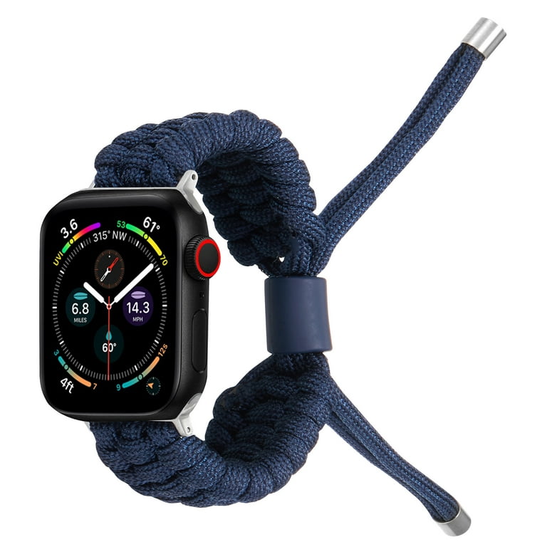 JUSTUP Paracord Watch Band Adjustable Woven Strap for Apple Watch series  7/8 41mm Paracord Wristband Nylon Braided Watch Band 