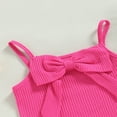 thumbnail image 4 of Girl Summer Sling Vest Solid Color Sleeveless Ribbed Bow Decoration Camisole, 4 of 5