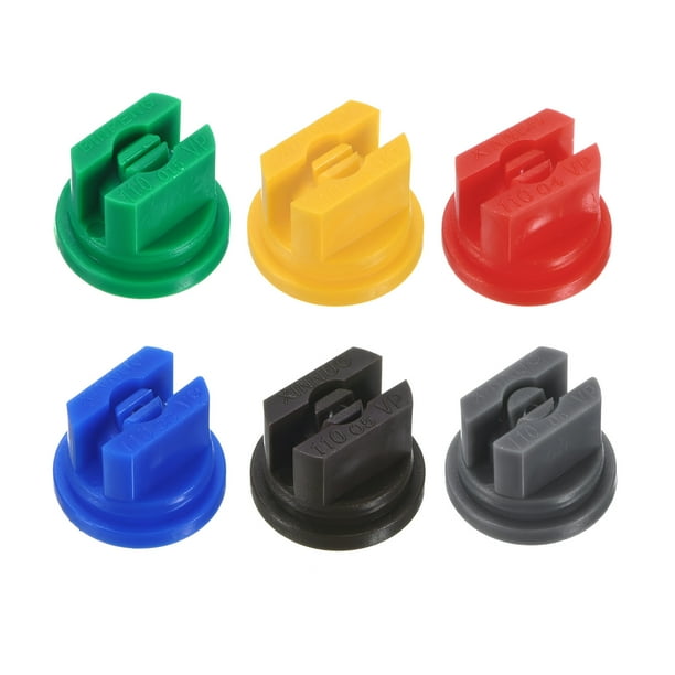 Uxcell 6-Pack Punta de Pulverización de Abanico Plano, Boquillas de Pulverización de Plástico de 110 Grados, Poro de 0.15-0.6mm para Boquilla Agrícola/Pulverizador de Mochila