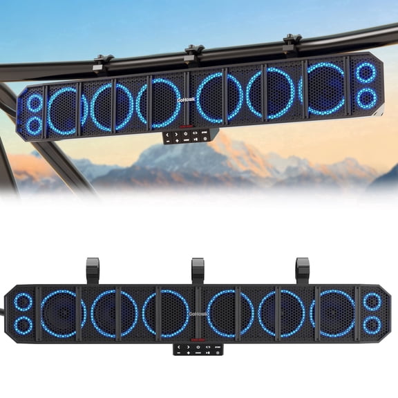 UTV Sound Bar Waterproof 10-Speaker ATV Soundbar Bluetooth Audio System 35-Inch SxS Speakers | FM Radio Amplified Soundbar for Polaris RZR, Can-Am Golf Cart, Marine