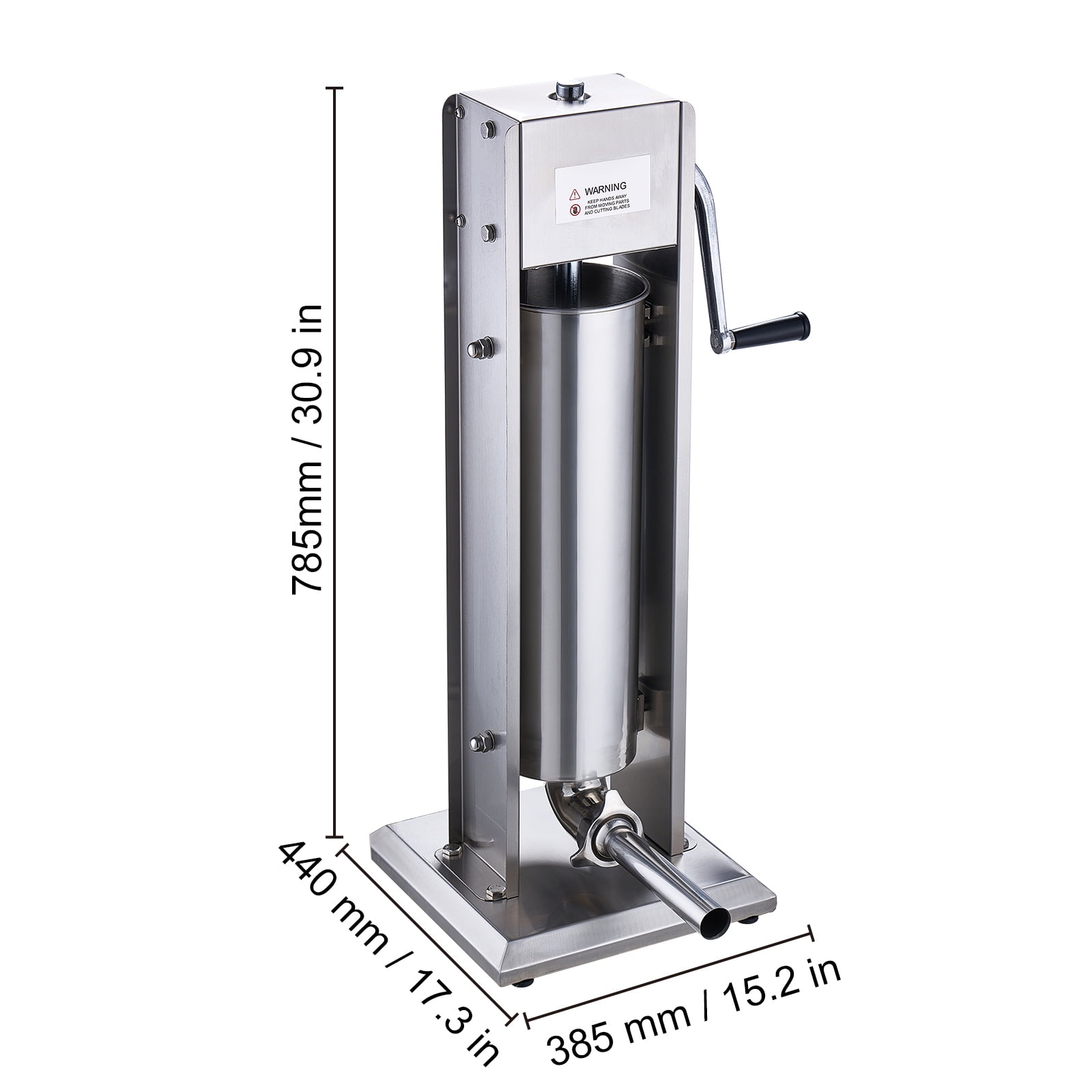 KFFKFF Manual Meat Stuffer, 7L/15LB Vertical Capacity, Dual-Speed, Made of 304 Stainless Steel, Includes 5 Stuffing Tubes, Ideal for Home and Restaurant Use