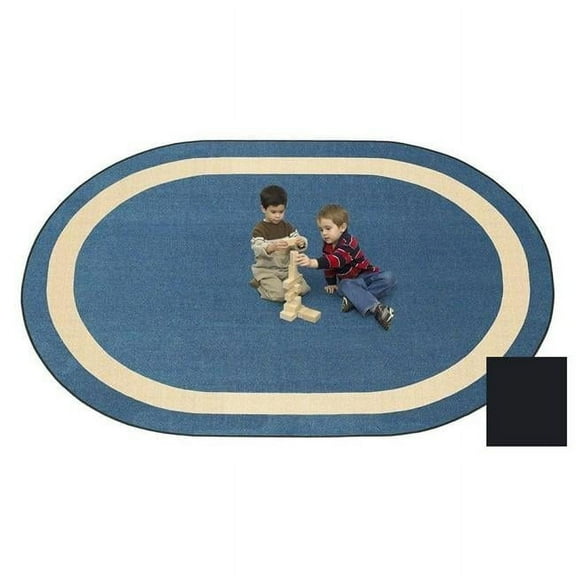 Portrait Onyx 7 ft.8 in. x 10 ft.9 in. Oval WearOn Nylon Machine Tufted- Cut Pile Educational Rug