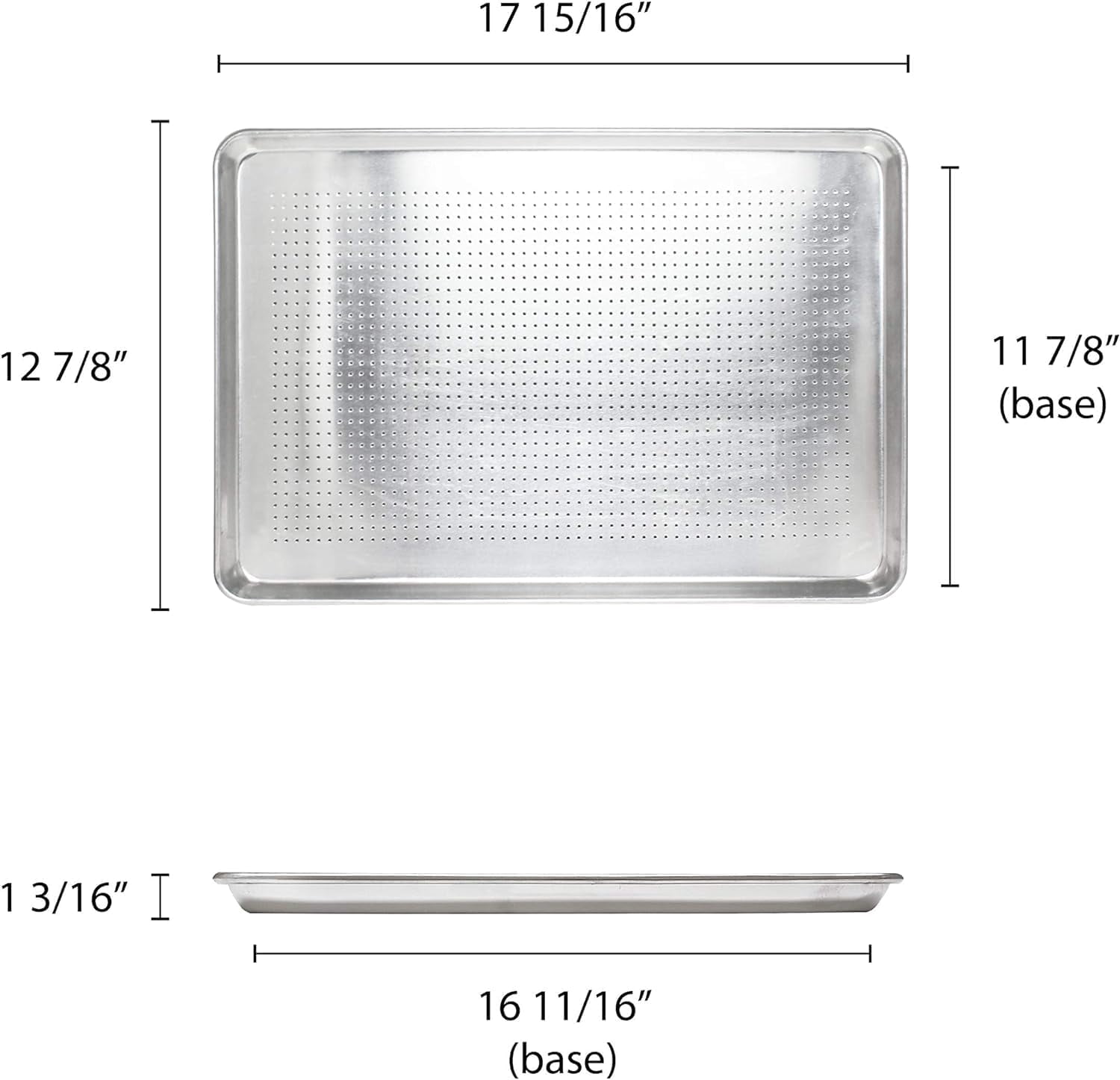 TrueCraftware- Set of 2 Half Size 18" x 13" Perforated Aluminum Sheet Pan- Oven Safe Baking Pan Baking Tray Cookie Sheet Baking Sheet Perfect for Baking Roasting and More