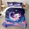thumbnail image 2 of Homewish Cute Axolotl Quilt King For Kids,Starry Night King Coverlet Set,3-Piece, 2 of 7