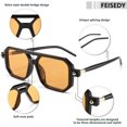 thumbnail image 3 of Lentes de sol Cuadrado Aviador Vintage Mujeres Hombres, Gafas de sol Elegante Marco Retro Clásico UV400, 3 of 4