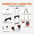 thumbnail image 4 of Aluminum Folding Hand Truck Dolly 176 lbs Capacity Heavy Duty Luggage Trolley Cart with Telescoping Handle PP TPR Wheels for Home Office Shopping Travel, 4 of 6