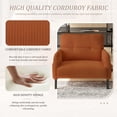 thumbnail image 2 of Pawverly Corduroy Accent Chair, Ergonomic Wide Seat Single Sofa Chair, Upholstered Lounge Chair for Living Room and Bedroom, Orange, 2 of 8