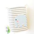 thumbnail image 4 of CNKOO Laundry Basket Elephant Pattern Striped Laundry Hamper Storage Basket Home Decor, 4 of 8