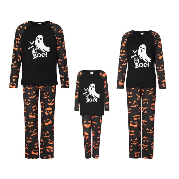 Pijamas familiares Fiomva a juego que brillan en la oscuridad, pijamas de Halloween para bebés, adultos y niños, conjunto de pijamas festivos