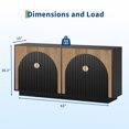 thumbnail image 2 of 63 Inch Modern Fluted Sideboard Buffet Cabinet with Adjustable Shelves, Spacious Credenza Console Table with Artistic Handles, Coffee Bar Wine Bar Storage for Dining Room Living Room Kitchen, Wood Ton, 2 of 7