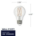 thumbnail image 5 of Bulbrite Pack of (2) 5 Watt Dimmable Clear Filament A19 Medium (E26) LED Bulb - 450 Lumens, 2700K, and 90 CRI, 5 of 7