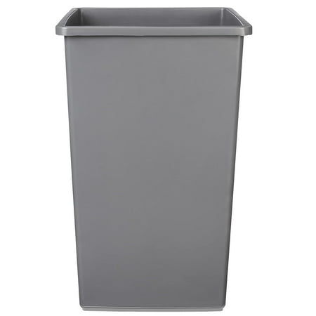 Square Waste Container Open Top Wastebasket, Plastic Bins, 25 gallons, Grey, (Pack of 2)