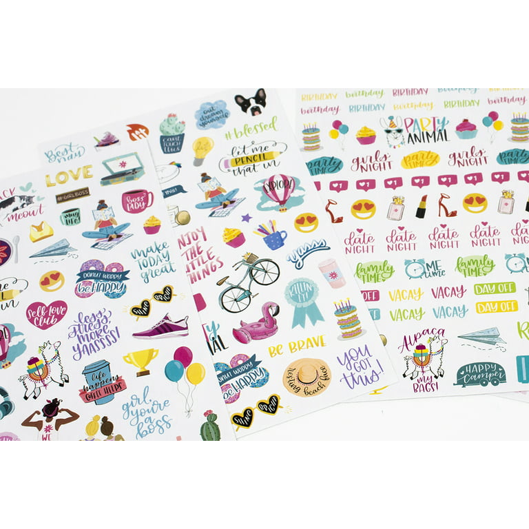 Productivity Planner Stickers, Practical Everyday Work School Organization  Decorative Calendar and Planner Sticker Pack 6 Pages 475 Stickers 