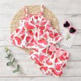 thumbnail image 2 of Vedolay Summer Sets Girls 2 Piece Girl's 2Pc Sets Ruffle Tank and Drawstring Shorts Set Summer Outfits,Pink 12-18 Months, 2 of 5