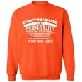 thumbnail image 2 of OXI Crewneck Sweatshirt - Don't Confuse My Personality,Basic Casual Sweatshirts for Men's and Women Fleece Sweatshirt Long Sleeve- Orange 2X-Large, 2 of 2