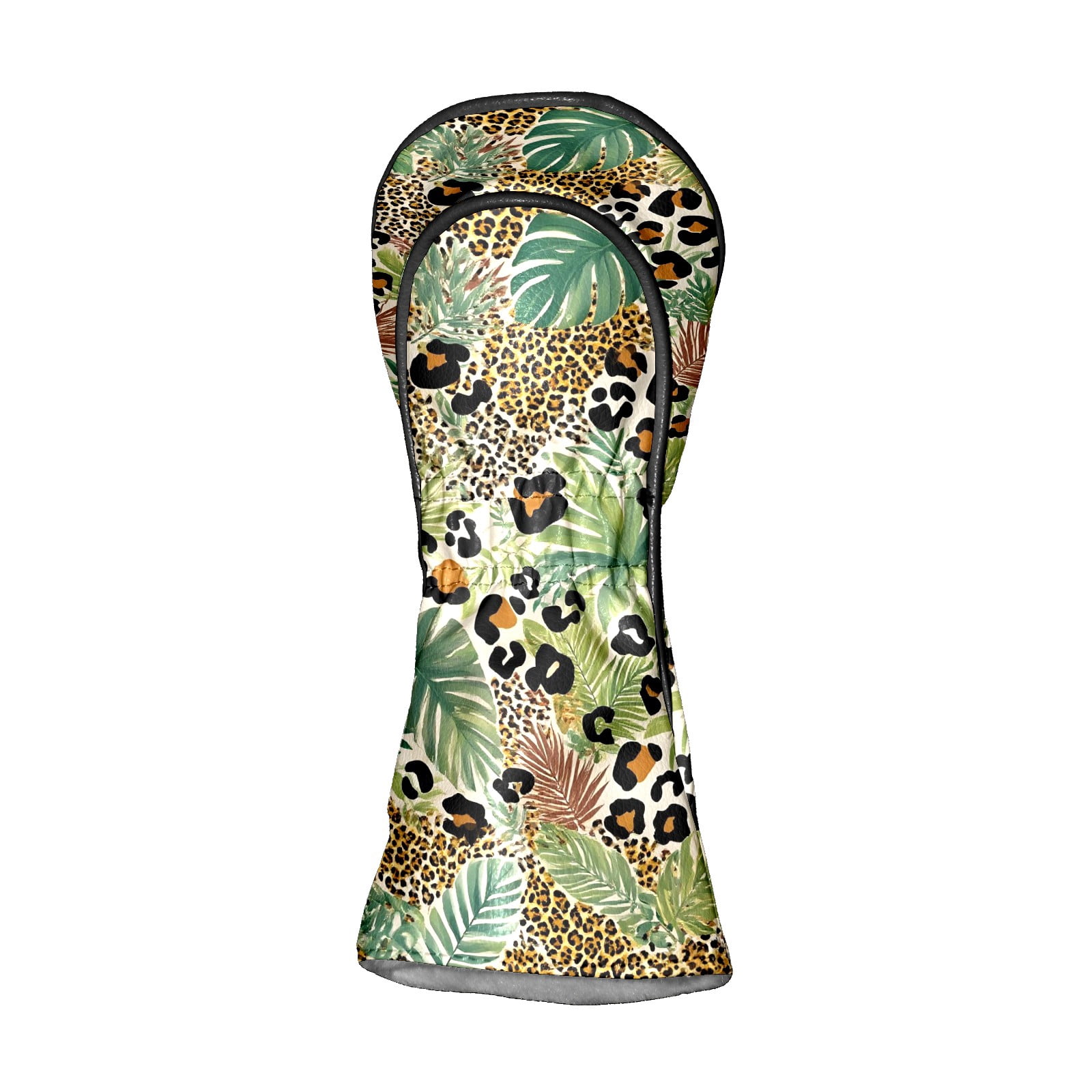 Golf Club Covers, While Palm Tree Premium PU Leather Driver Hybrid Putter Head Covers with Velvet Lining, Waterproof Golf Gifts for Men Women