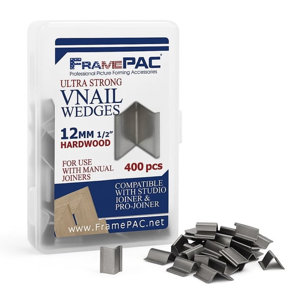 Clavos En V Framepac Para Marcos De Fotos De Madera Dura De 12 Mm (1/2 Pulgada) [Paquete De 400 Clavos En V Sueltos] - (Para Uso En Clavadora Manual En V Para Marcos De Fotos Clavadora Manual En V Par