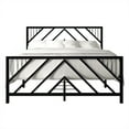 thumbnail image 6 of Castle Place Modern Geometric Slat Full Size Metal Platform Bed, Black, 6 of 7