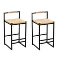 thumbnail image 5 of Knubmt Set of 2 Paper Rope Woven Bar Stools with Metal Frame, Counter Height Barstools for Kitchen, Home, Dining Room, 5 of 9