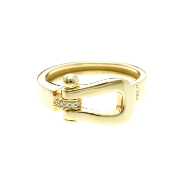 Pre-Owned Fred Force 10 Ring With 5 Diamonds Yellow Gold (18K) Fashion Diamond Band Ring Gold