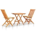 thumbnail image 3 of vidaXL Patio Bistro Set 3 Piece Patio Folding Table and Chairs Solid Teak Wood, 3 of 6