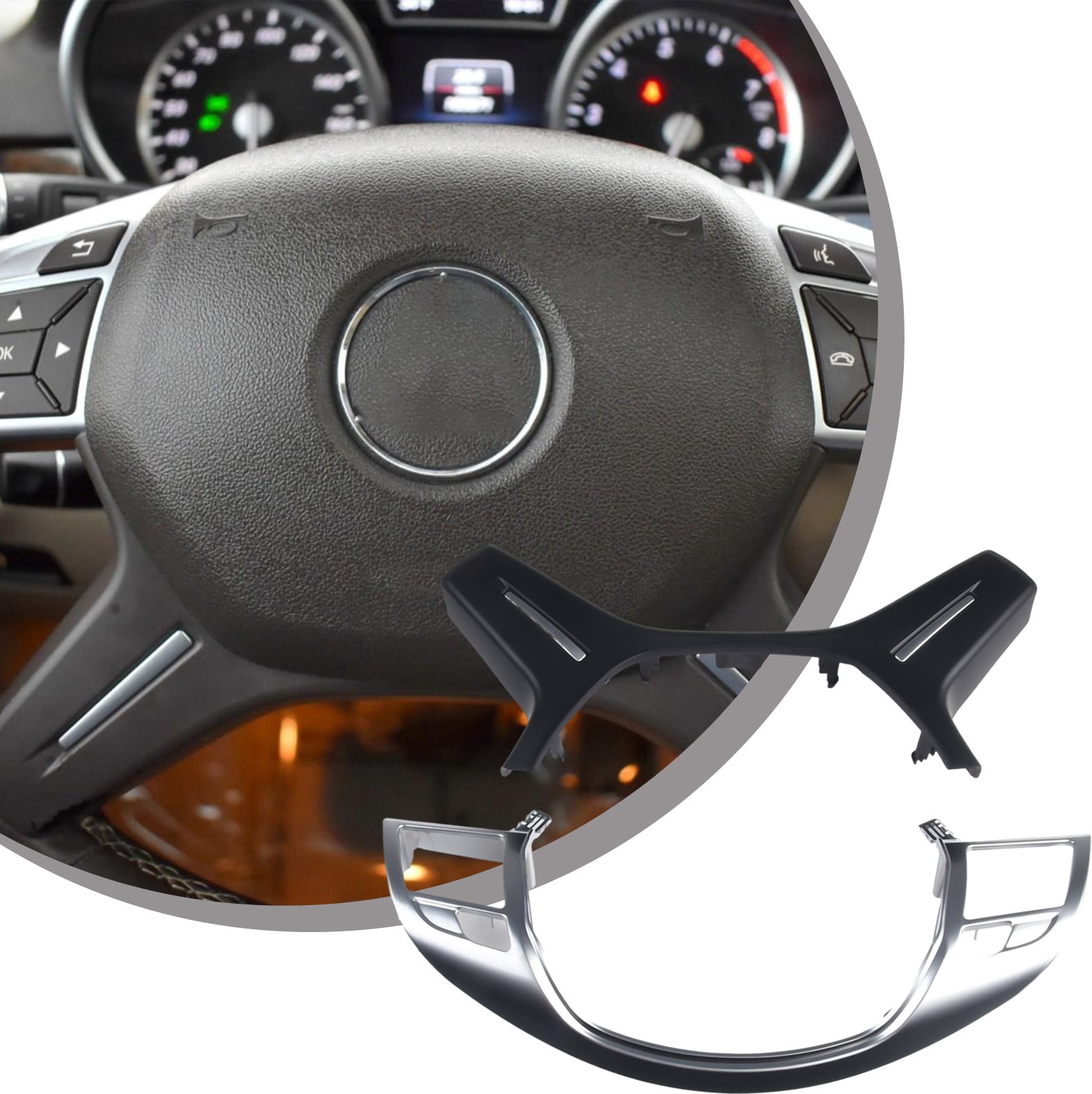 Steering Wheel Trim Panel For Mercedes ML GL GLS W166 W204 W212 Car Steering Wheel Center Bezel Cover Trim Interior Accessories