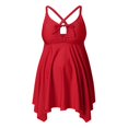 thumbnail image 4 of Pregnant Woman Two Piece Set Of Solid Color Cross Strap Maternity Swimsuit Skirt, 4 of 6