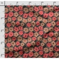 thumbnail image 2 of Soimoi Floral Print,Cotton Cambric, Quilting Fabric Sold by The Yard 42 Inch Wide, Medium Weight Cotton Fabric, SewingSupplies,Light Brown, 2 of 5