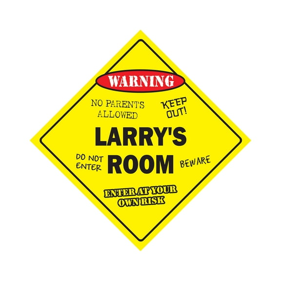 Larry's Room Sign Crossing Zone Xing | Indoor/Outdoor | 14" Tall kids bedroom decor door children's name boy girl