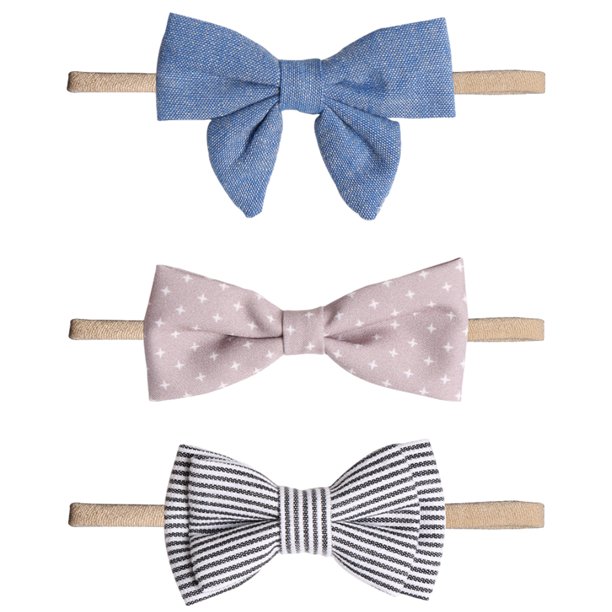 Laklulu - Lazos pequeños de flores simuladas para bebé, bandas elásticas para el cabello, lazos para el cabello, accesorios suaves para el cabello para recién nacidos, bebés y niños pequeños, 3 piezas