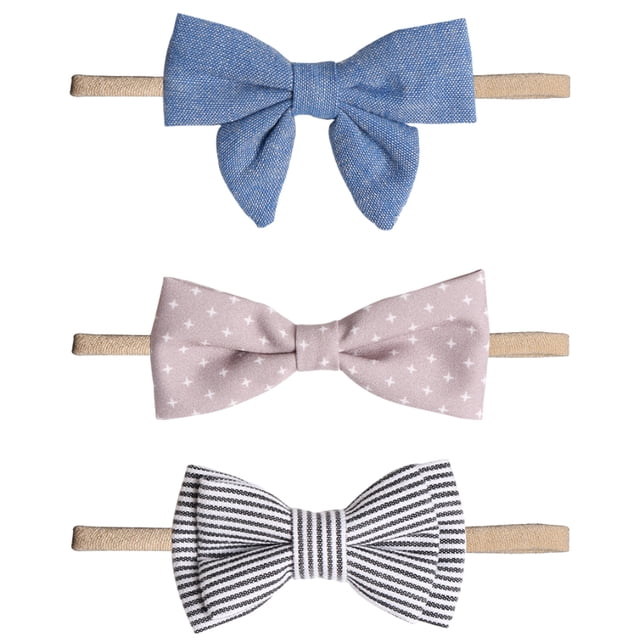 Laklulu - Lazos pequeños de flores simuladas para bebé, bandas elásticas para el cabello, lazos para el cabello, accesorios suaves para el cabello para recién nacidos, bebés y niños pequeños, 3 piezas