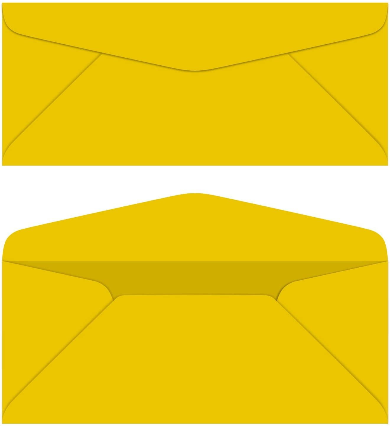 Sunburst Yellow 10 Business Color Mailing Envelopes 4 1/8 X 9 ½ inches 24lb Bond Bright