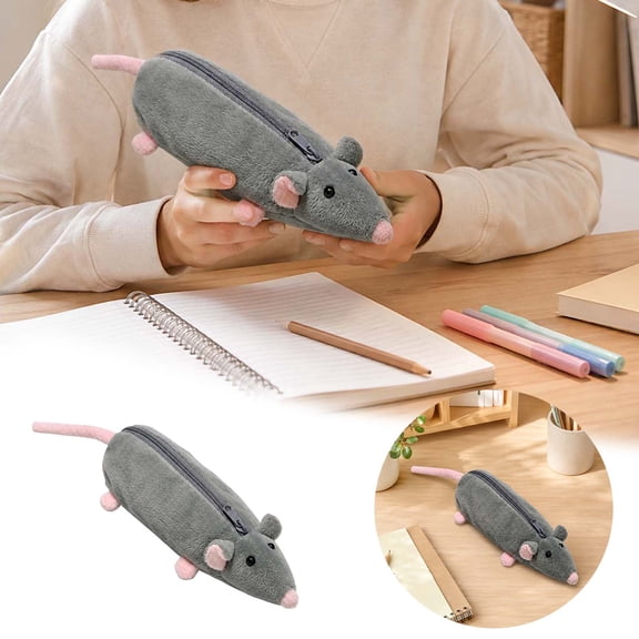 FSAGAE Large Capacity Pencil Case, Cute Fancy Rat Pen Pouch Stationery Organizer