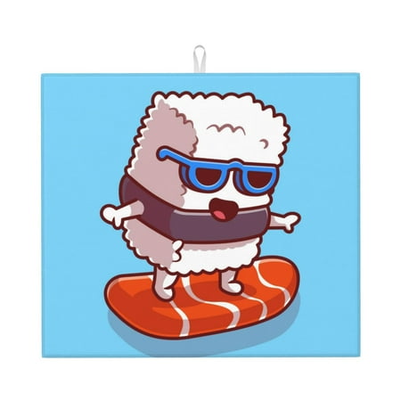 

Matuu Sushi Salmon Surfing for Dish Drying Mat for Kitchen Counter for Kitchen and Dining Kitchen Counter Accessories 16 x18