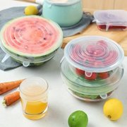 Silicone Reusable Stretch Airtight 6 Sizes Food Storage Lids 6 Count