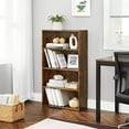 thumbnail image 3 of VASAGLE Bookshelf, Open Bookcase with Adjustable Storage Shelves, Floor Standing Unit, 23.6?, Rustic Brown, 3 of 5