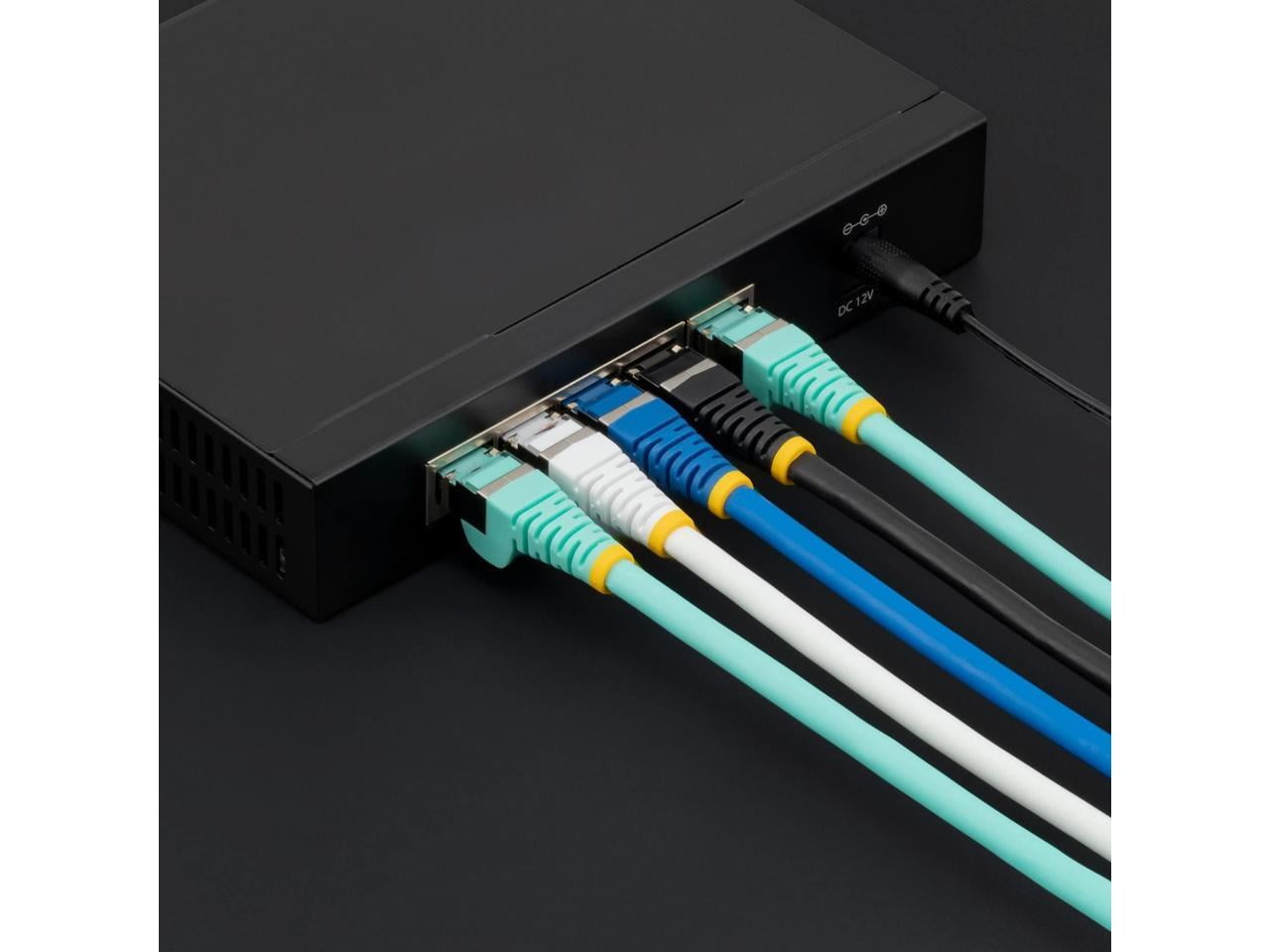 StarTech 8ft CAT6a Ethernet Cable - Low Smoke Zero Halogen (LSZH) - 10 Gigabit 500MHz 100W PoE RJ45 S/FTP Black Network Patch Cord Snagless w/Strain Relief (NLBK-8F-CAT6A-PATCH)