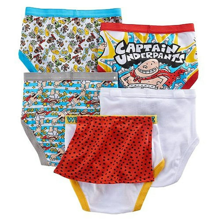 Captain Underpants Boys Underwear, 5 Pack Briefs (Little Boys & Big Boys)