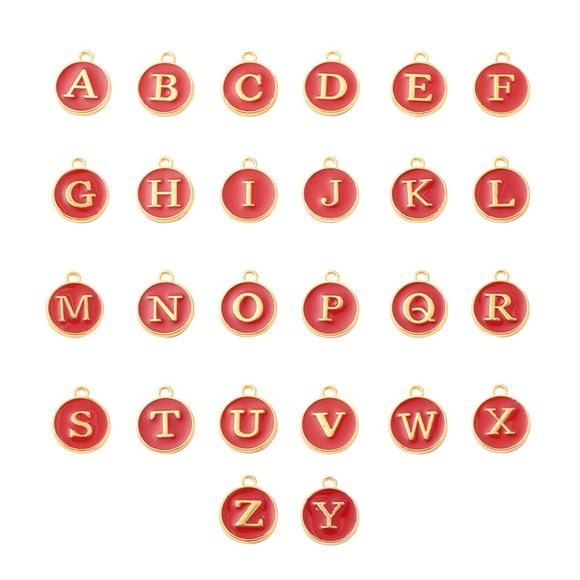 Dijes de letras iniciales Sonducket 26 piezas Aleación Rojo Type3 NO3